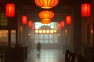 老楼昏暗楼梯间里的一段石阶