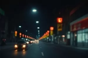雨夜货轮甲板上亮起的一盏信号灯